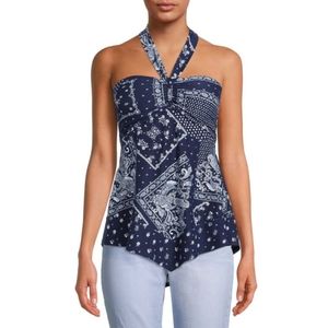 NEW Blue Convertible Halter Top